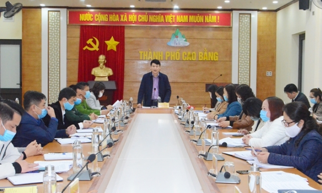 Đ/c Nguyễn Quốc Trung - Chủ tịch UBND thành phố chủ trì hội nghị triển khai nhiệm vụ công tác tháng 3/2021
