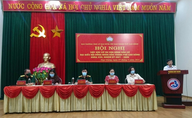 Hội nghị tiếp xúc cử tri với người ứng cử Đại biểu HĐND thành phố Cao Bằng khoá XXII nhiệm kỳ 2021-2026