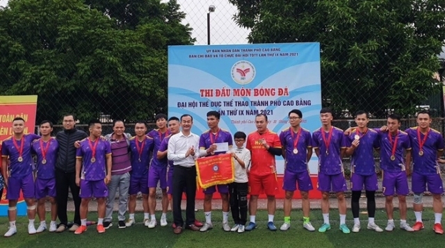 Phường Hợp Giang giành giải nhất Bộ môn bóng đá tại Đại hội TDTT thành phố lần thứ IX.