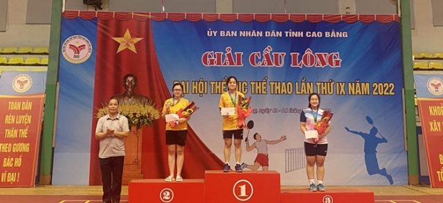 Thành phố đoạt 5 Huy chương Vàng tại Giải cầu lông Đại hội Thể dục, thể thao lần thứ IX, tỉnh Cao Bằng