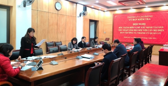 Ủy ban Kiểm tra Thành ủy Cao Bằng xác minh tài sản, thu nhận của cán bộ diện BTV Thành ủy quản lý tại 8 cơ quan, đơn vị