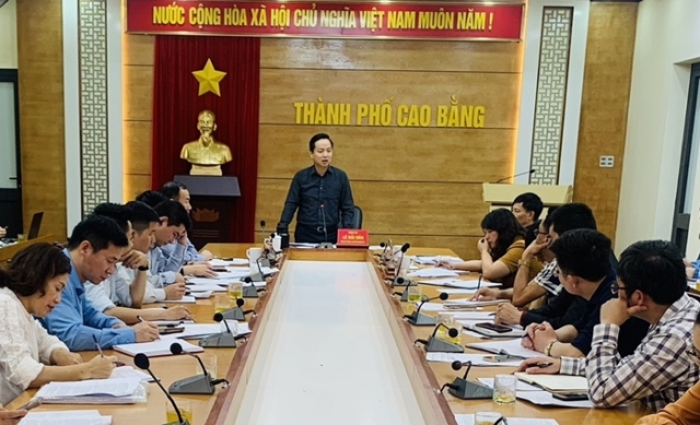 Đồng chí Lê Hải Hòa, Bí thư Thành ủy Cao Bằng làm việc với UBND thành phố về công tác quản lý trật tự đô thị và trật tự xây dựng