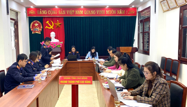 BCĐ thực hiện quy chế dân chủ thành phố kiểm tra thực hiện quy chế dân chủ cơ sở và công tác “Dân vận khéo” tại Viện KSND thành phố Cao Bằng