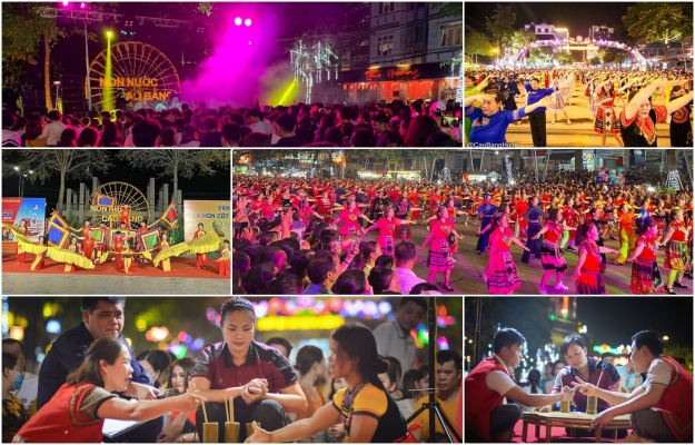 Thành phố Cao Bằng tổ chức nhiều hoạt động chào mừng năm mới 2024 tại không gian văn hóa Phố đi bộ Kim Đồng